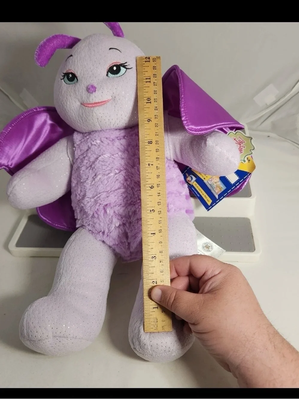 NWT BAB Build A Bear Purple Sparkle Lightening Bug 18” With Removable Wings
